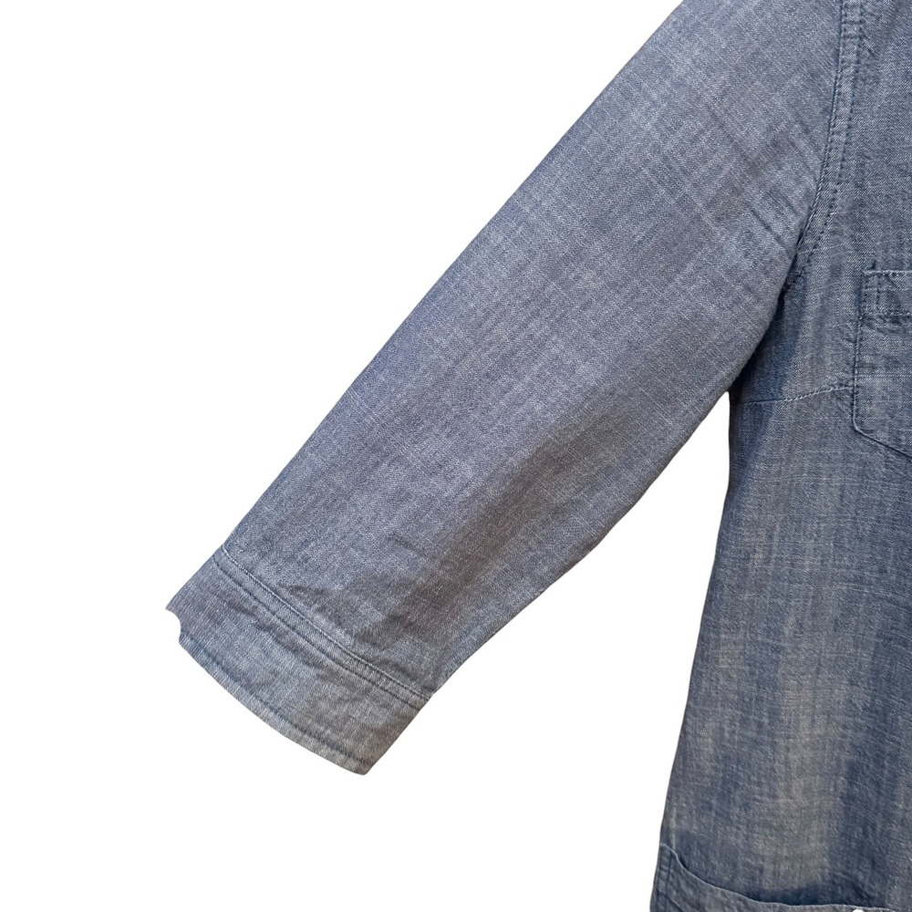 Old Navy Womens Chambray Denim Shirt Dress Small Button Front Pockets Coquette - Picture 3 of 7